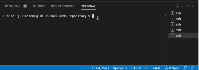 Visual Studio Code user runs the bundle install command in the terminal