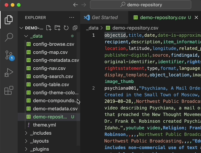 Visual Studio Code user clicks on the Source Control icon