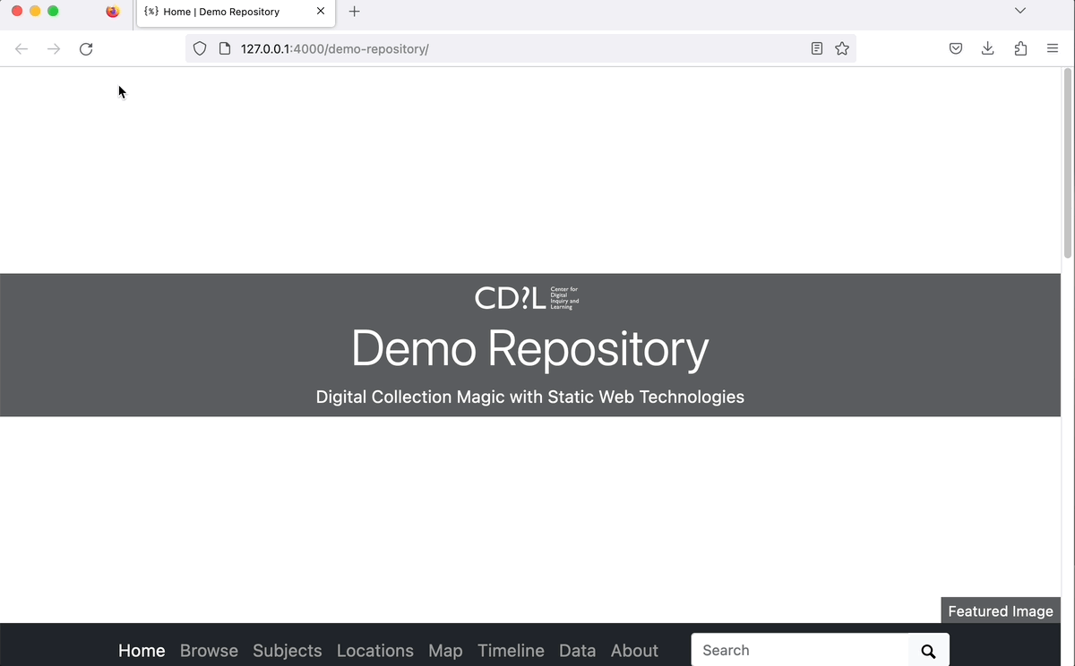 User refreshes the site to see the new featured home page image