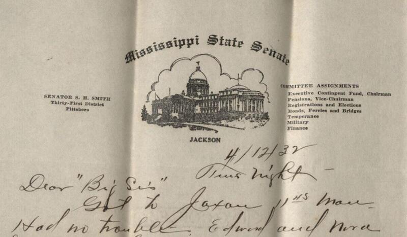 The Smith Family Papers includes letters and diaries among family members and friends, with most letters from members of the Smith Family--Pauline and Sam H, and their children, Bernice, Christine, Martha, and “Sonny Boy.”