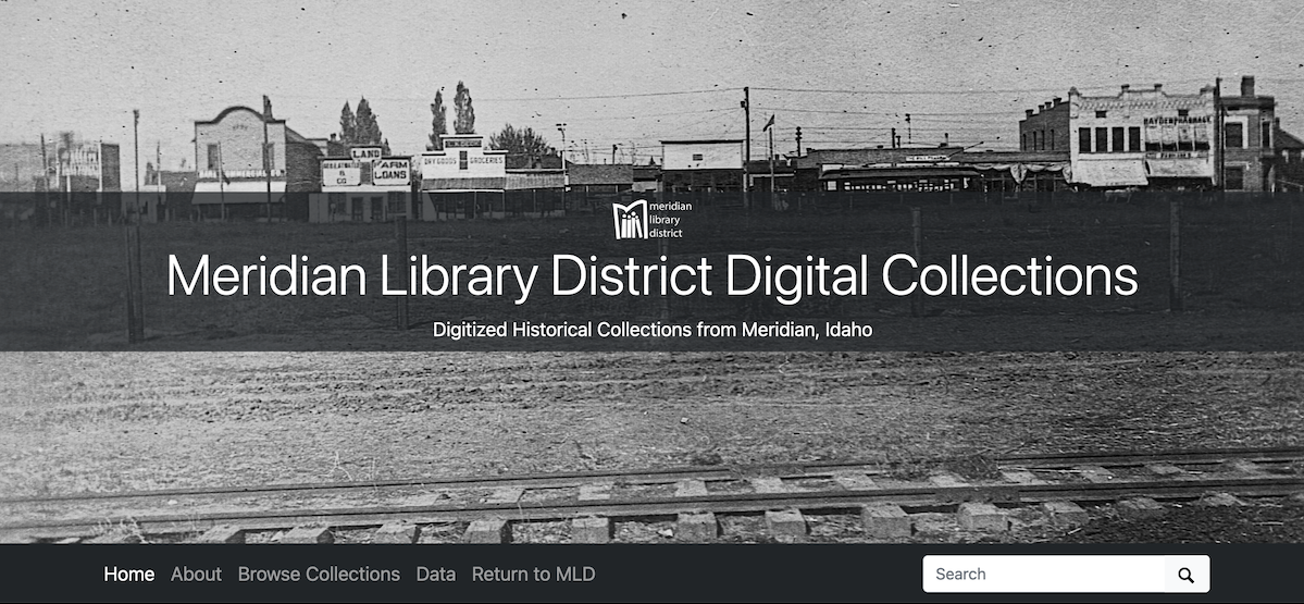 Home page for Meridian Library District Digital Collections